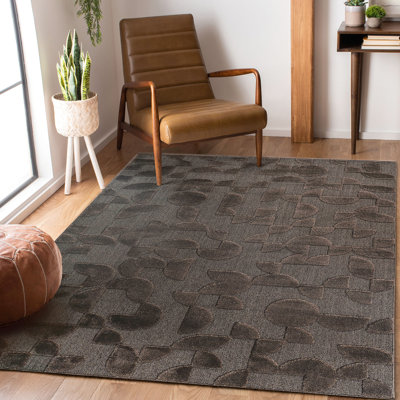 Tapis intérieur / extérieur en jute à motif géométrique de style bohémien contemporain à motif géométrique bohémien Step - High de 5 pi 3 po x 7 pi 6 po Step Collection