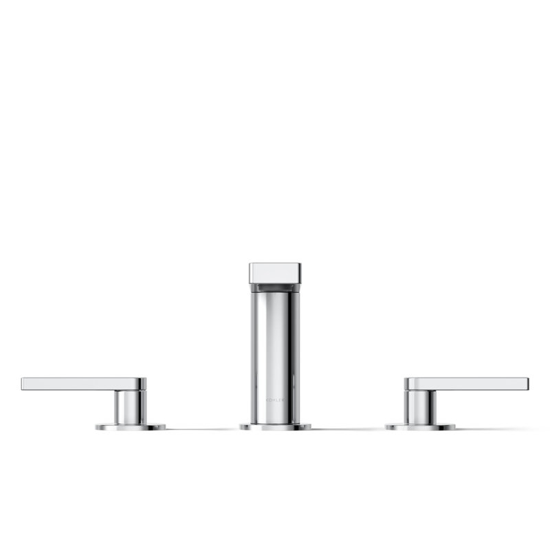 Composed Widespread Bathroom Faucet with Drain Assembly, Polished Chrome