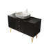 Meuble-lavabo 48 po avec lavabo, vasque en céramique à motif de marbre blanc et plateau en pierre frittée
