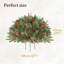 Pre-lit Fan-Shaped Outdoor Christmas Tree with Metal Stake, 68*68*45cm