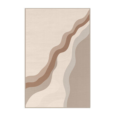 Tapis beige moelleux doux moelleux de couleur unie minimaliste Défino