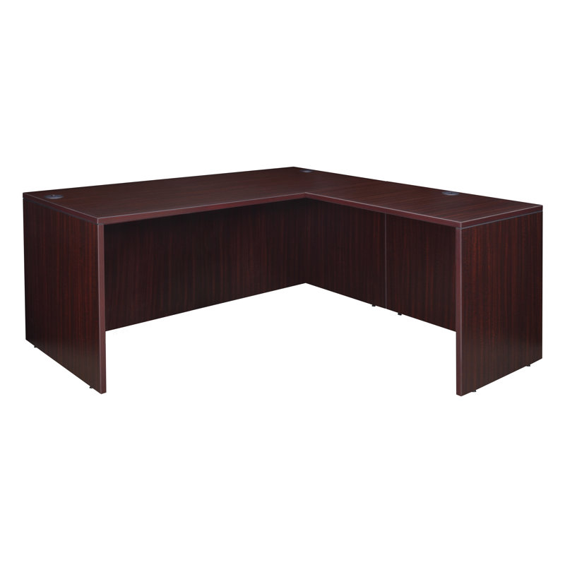 Coquille de bureau Nevjana, Acajou, H 29 po x l 60 po x P 77 po