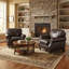 39" Genuine Leather Rolled Arm Accent Chair(Set Of 2)