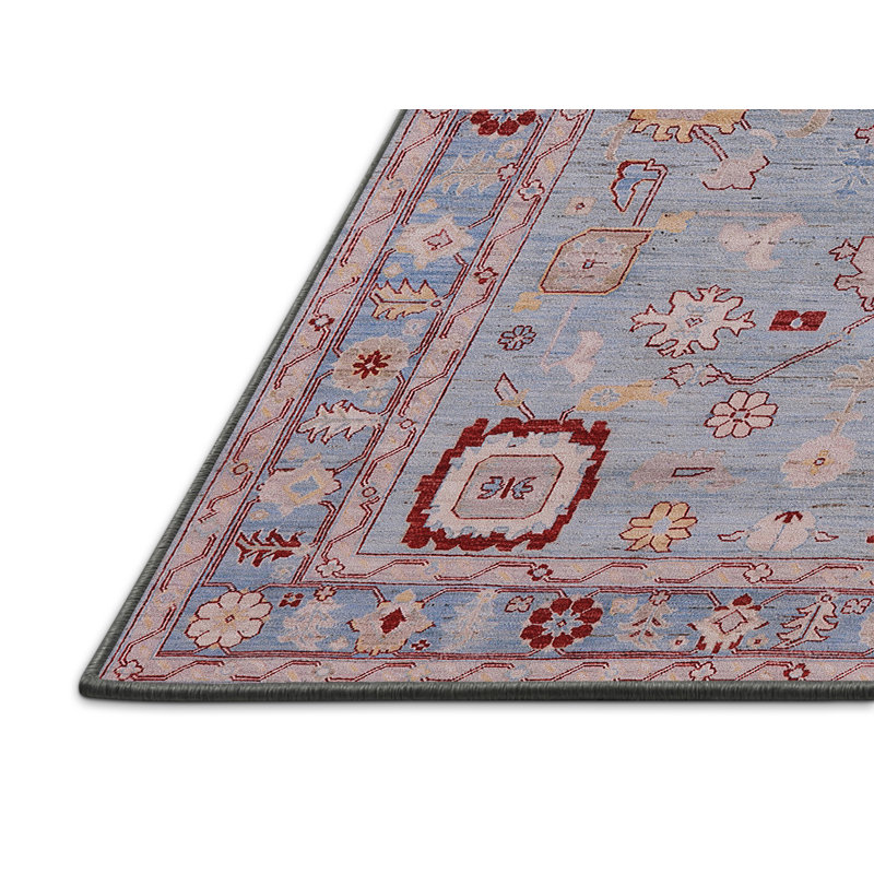 Tapis oriental bleu / rouge clair, Rectangle de 7 pi x 9 pi
