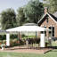 Pavillon de jardin à double toit 10 pi x 13 pi, blanc crème - convient au patio, au jardin, au gazon de jardin, au jardin