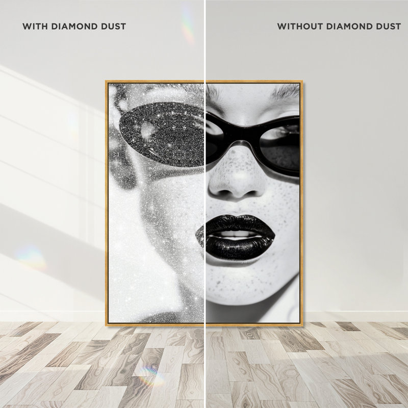 Midnight Gloss Fashion Canvas Print by Oliver Gal, Black Frame, 16 x 20, 31"H x 37"W, Gold Floater Frame