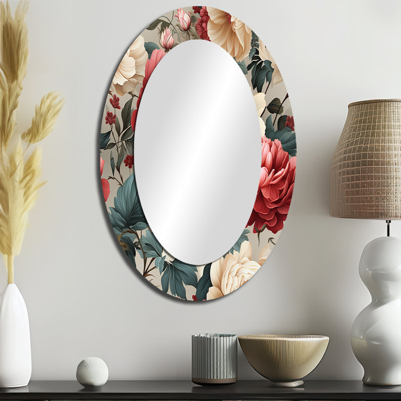 Sylvere - Miroir mural ovale traditionnel, H 36 po x l 24 po