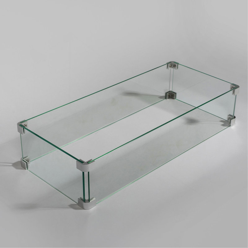 Rectangular Fire Pit Wind Guard
