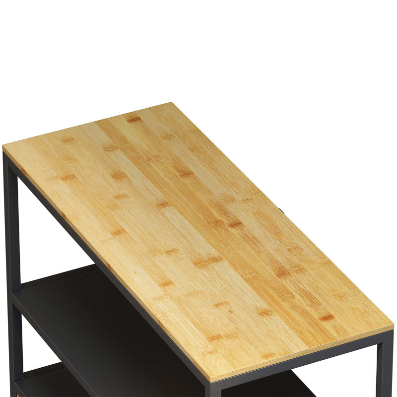 Trandon 31.69'' W Solid + Manufactured Wood Shelving Unit