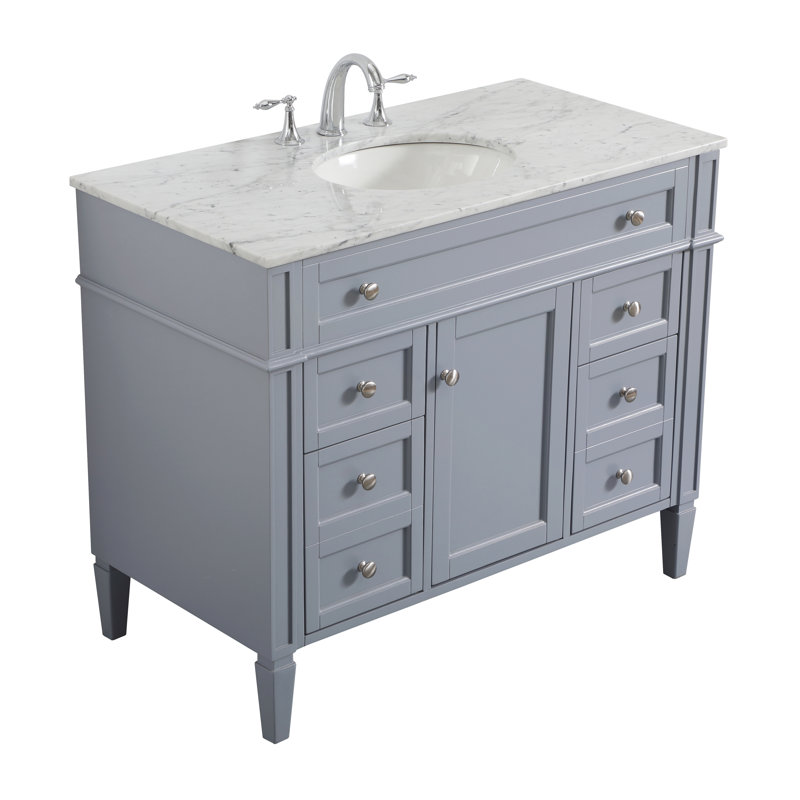 Ensemble de meuble-lavabo simple 42 po Rivers, Gris