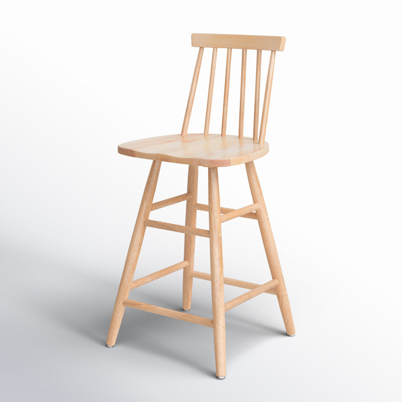 Pratt Counter Stool with Solid Wood Frame, Natural