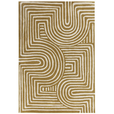 Gina Rectangle Geometric Wool Hand Tufted Dhurrie