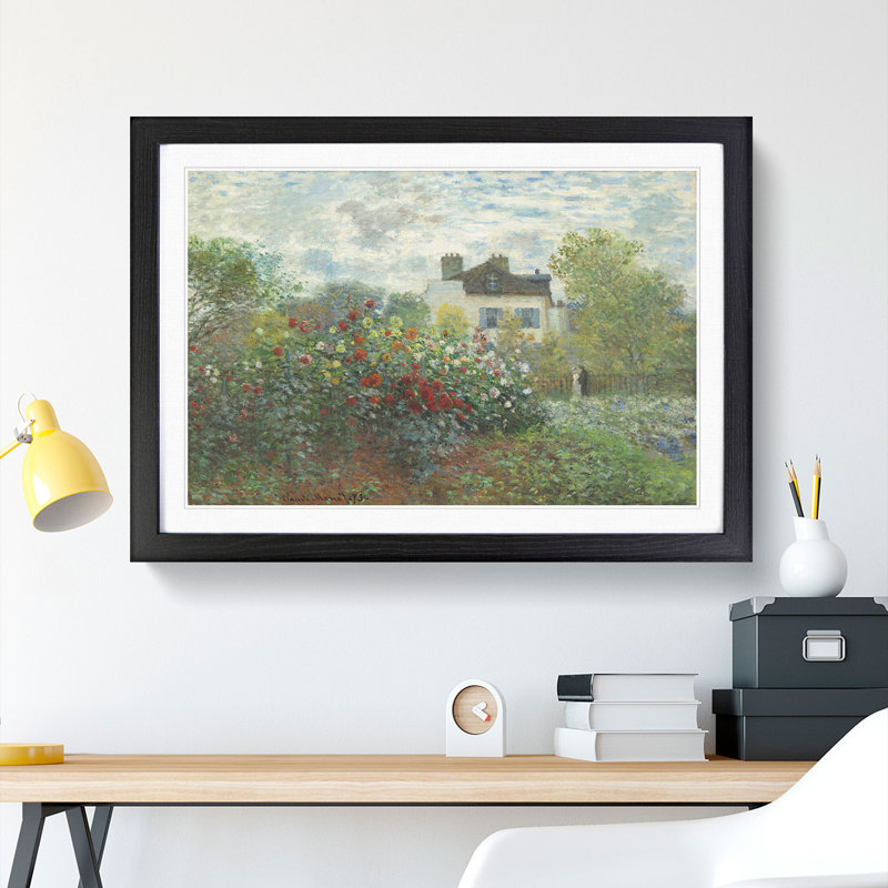 Garden in Argenteuil by Claude Monet - Framed Print, Black Framed, 36cm H x 48cm W x 2cm D