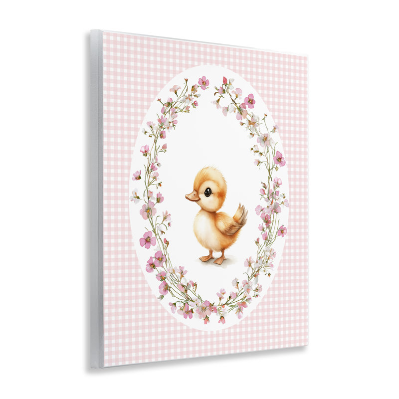 Plaque murale Spring Gingham Duckling, design par Christine Simpson Art