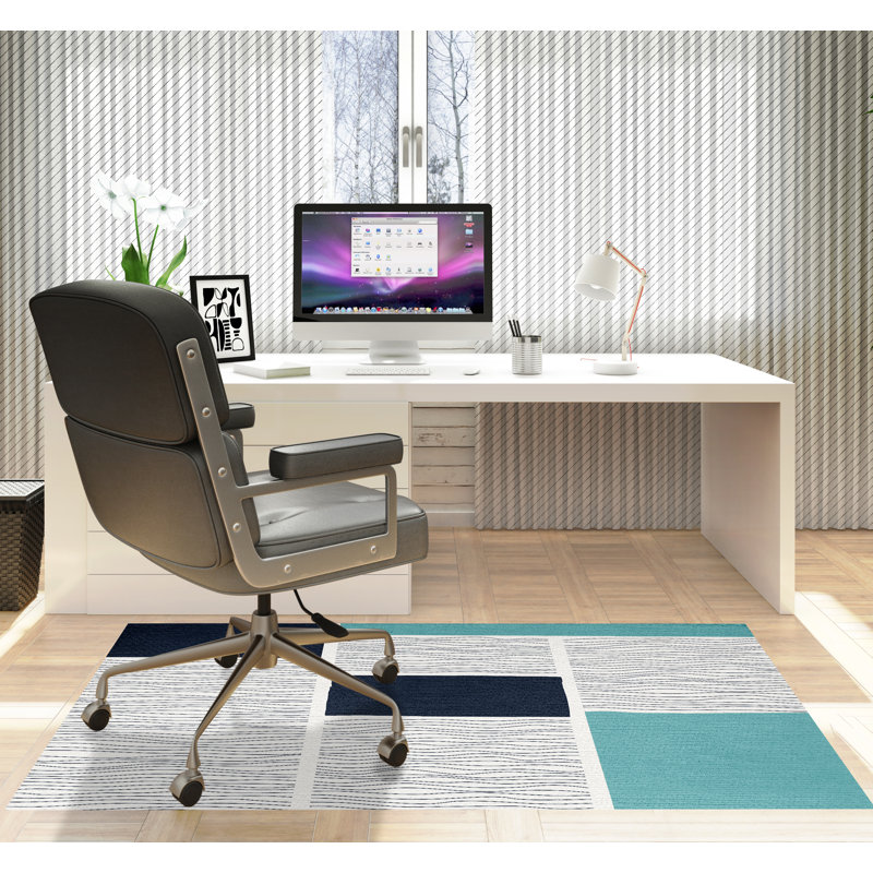 Tapis de chaise rectangulaire Rapu, L 48 po x L 72 po, Ciel