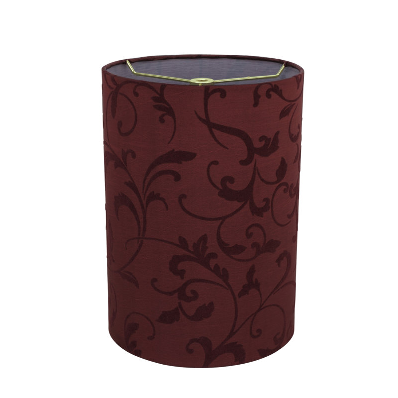 Abat-jour tambour en tissu H 11 po (araignée) rouge