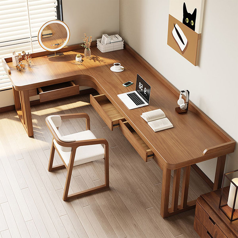Bureau d'angle moderne et simple en L avec chicane, 29.53"H*70.87"W*47.24"D, Gauche