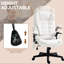 Fauteuil de bureau 6 points vibrant et chauffant. Blanc crème. Coussin inclinable. Siège réglable de 17,75 po à 21,75 po. Chaise Everlast Comfort Option de chauffage. . Sans limite