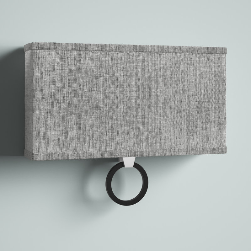 Elegant Brushed Nickel LED Wall Sconce with Heathered Gray Shade