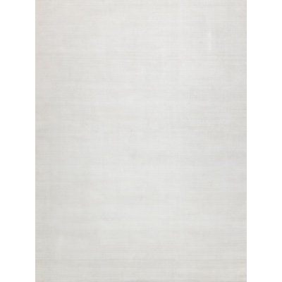 Martelli Modern Handmade Silky Nylon, White Area Rug
