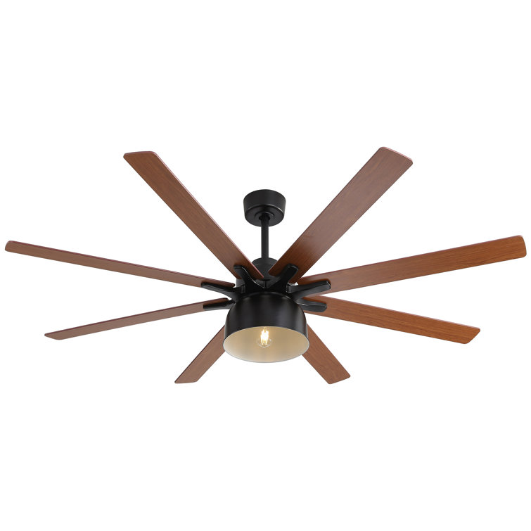 8-Blade Ceiling Fan With Light, Remote Control, Reversible DC Motor and Timer Setting