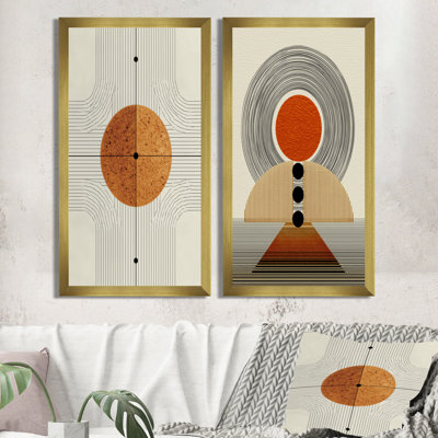 Orange et noir labyrinthe au soleil - 2 impressions sur toile modernes