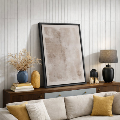 Neutral Minimalist Abstract Beige Wall Artwork, Modern Soft Tone Canvas Pictures, Framed Canvas Giclee Print Wall Art