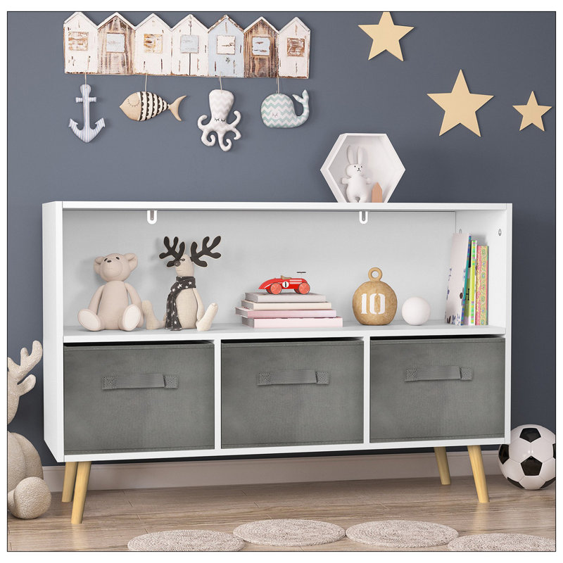Armoire de salle à manger Alannys, Blanc / gris