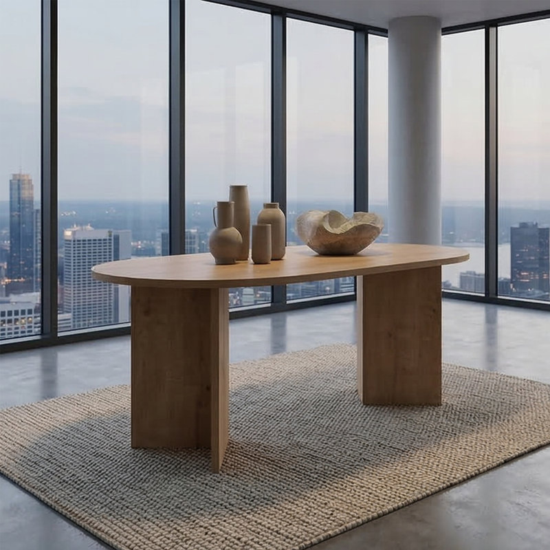 Aveline 71" Oval Multipurpose Dining And Conference Table, Sapphire Oak