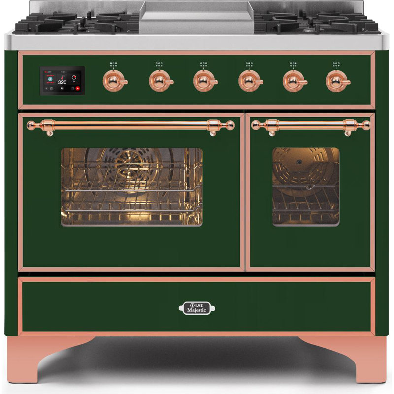 Majestic II 40" 3.82 cu. ft. Freestanding Dual Fuel Range with Griddle, Liquid Propane, Matte Graphite/Chrome
