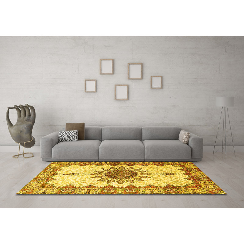Washable Oriental Indoor Rug, Round 5'