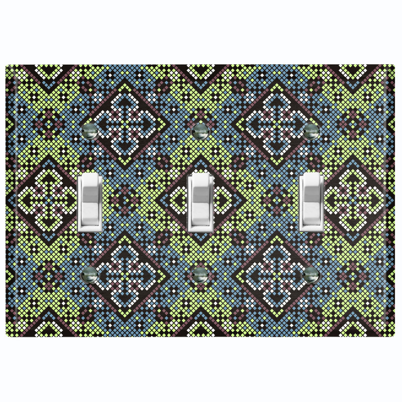 Patterned 3 - Gang Toggle Light Switch Standard Wall Plate