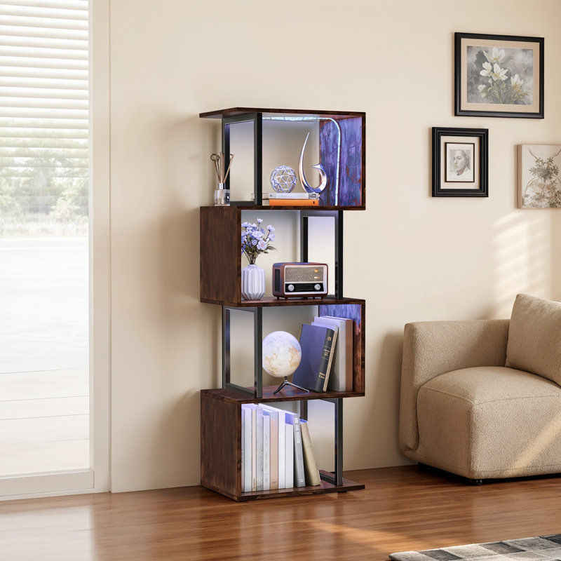 117cm H x 38cm W Bookcase, Black/Brown