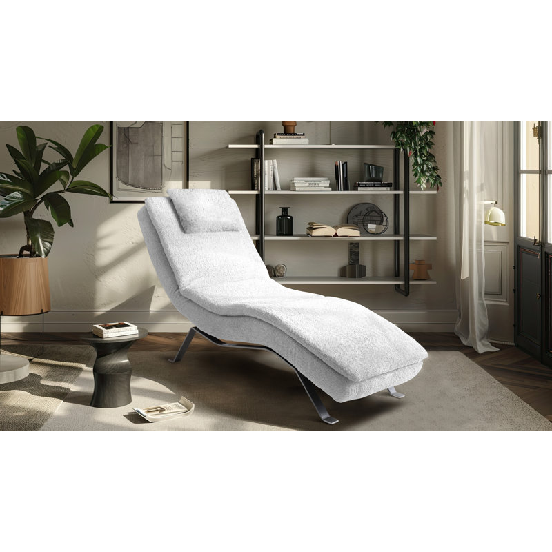 Upholstered Chaise Lounge, Light grey