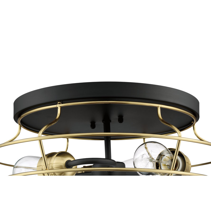 Clair Flush Mount, Flat Black/Satin Brass