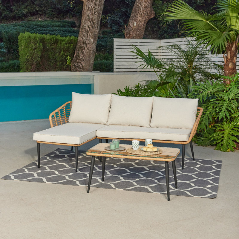 Analiya 3 - Person Seating Group with Cushions, Beige