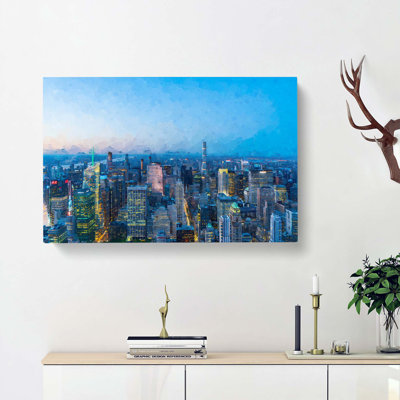 The Sky Above New York in Abstract - Wrapped Canvas