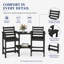 Ensemble de bar de patio avec chaises Adirondack hautes de 2 pièces et plateaux doubles de connexion, en PEHD résistant aux intempéries-1716980615