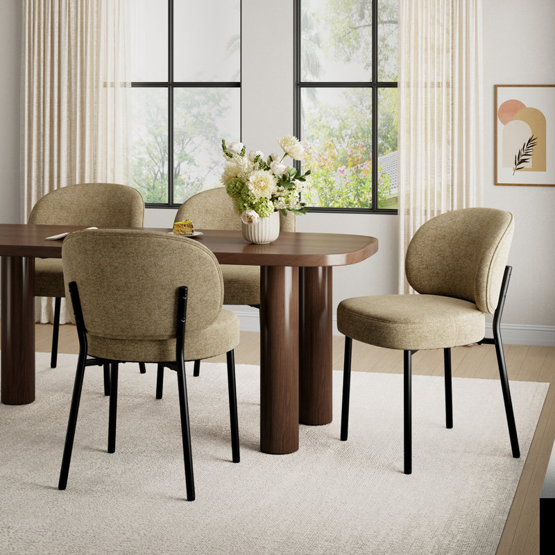 Chaise rembourrée avec assise rembourrée épaisse, Beige