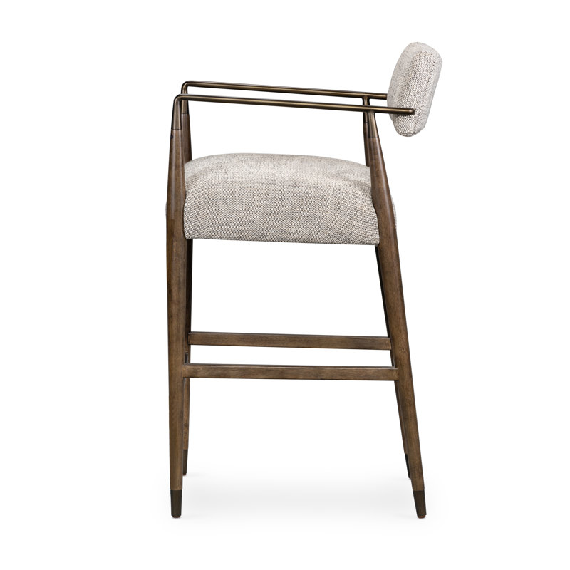 Waldon Stool, Thames Coal/Polyester Blend, Counter Stool (27.68" Seat Height), Sierra Brown/Aged Bronze