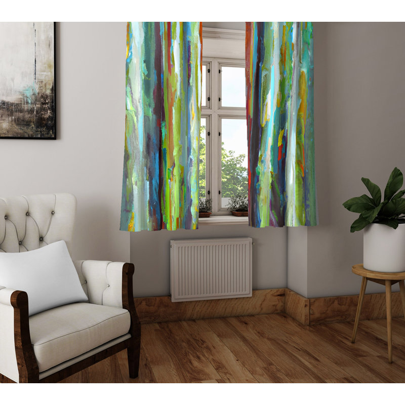 Paire de rideaux semi-transparents en polyester Dharmshila, L 40 po x L 61 po