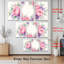 Reproduction d'art sur toile tendue à motif floral rose, ensemble de 3-718350783