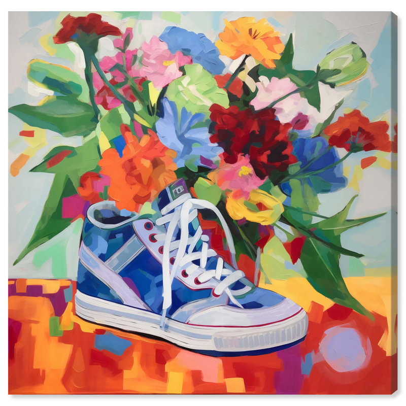 Art mural coloré sur toile Sneaker Bouquet , H 24 po x l 24 po, Toile tendue