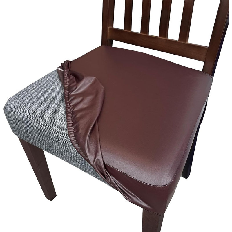 Housses de siège en polyuréthane - [Couleur] - Ensemble de 4 / Tissu extensible / Protecteurs de chaise de salle à manger et de cuisine imperméables, amovibles et lavables