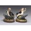 Ensemble de 2 figurines chérubin avec oie Erhard