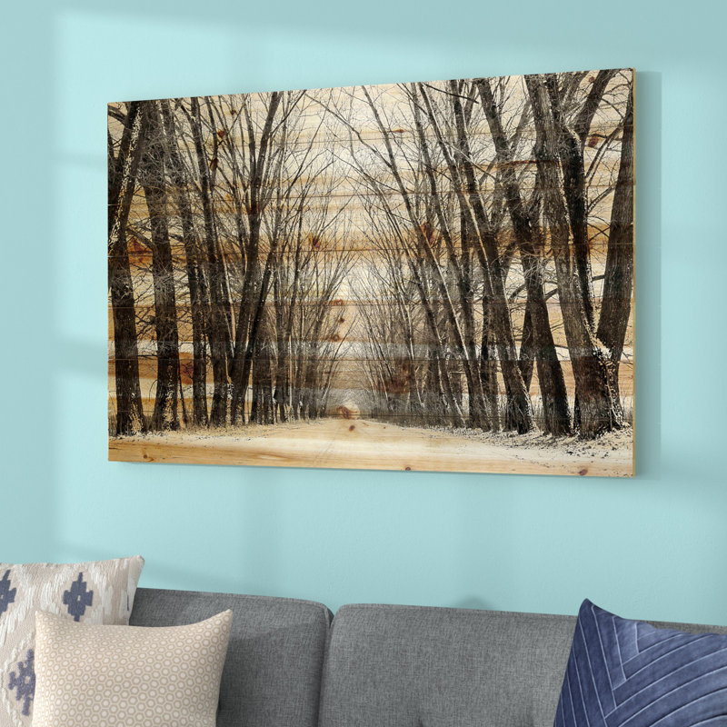 «Tree Path» par Parvez Taj - reproduction sur bois, H 16 po x l 24 po x P 1,5 po