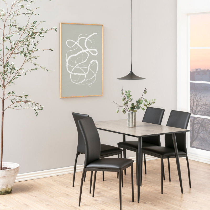Jobe Metal Base Dining Table, Oak