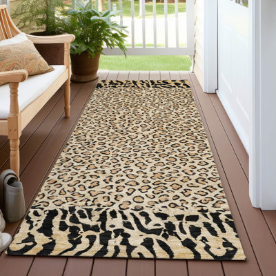 Tapis doré intérieur / extérieur lavable à la machine Claudian ACN1230