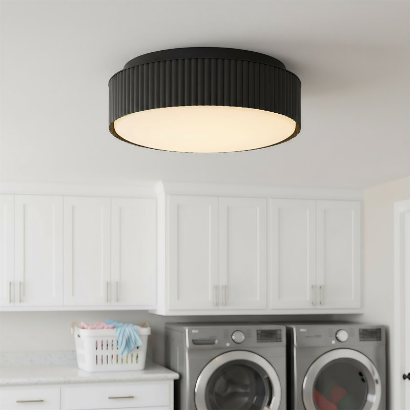 13-Inch Black Led Recessed Light With 5 Color Temperature Options, Suitable For Dry Or Damp Indoor Environments, Black