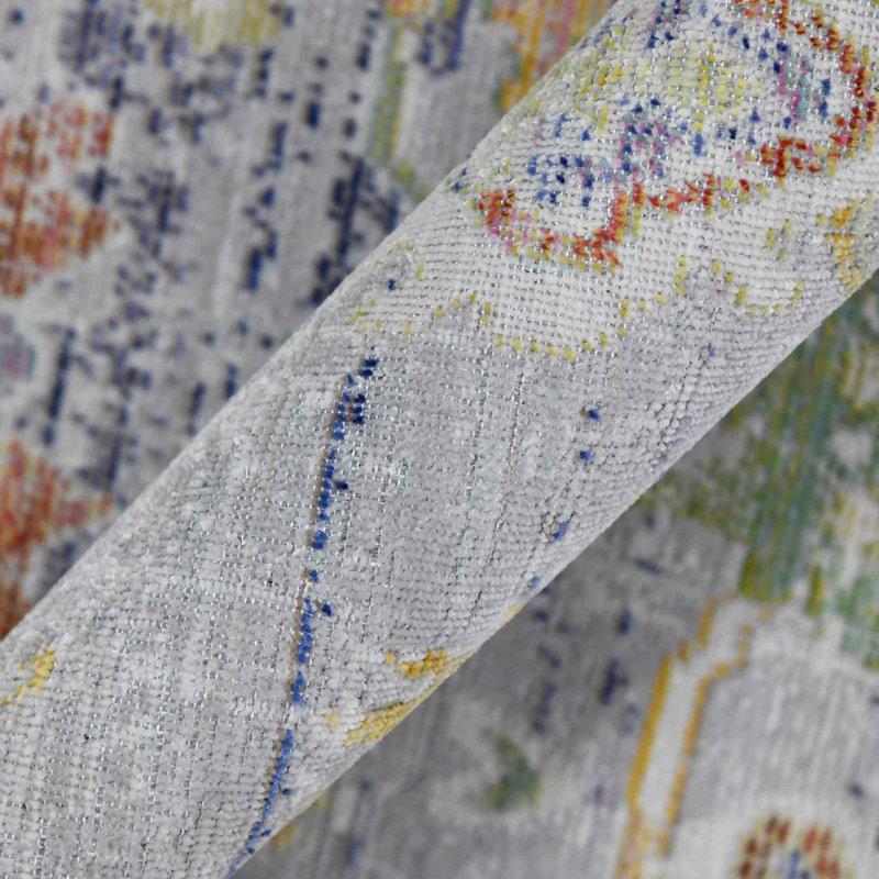 Blue Rectangular Vintage Spot Synthetic Area Rug 2' x 3'